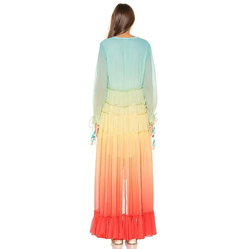 Camille Rainbow Dress - Villa Vibes Australia