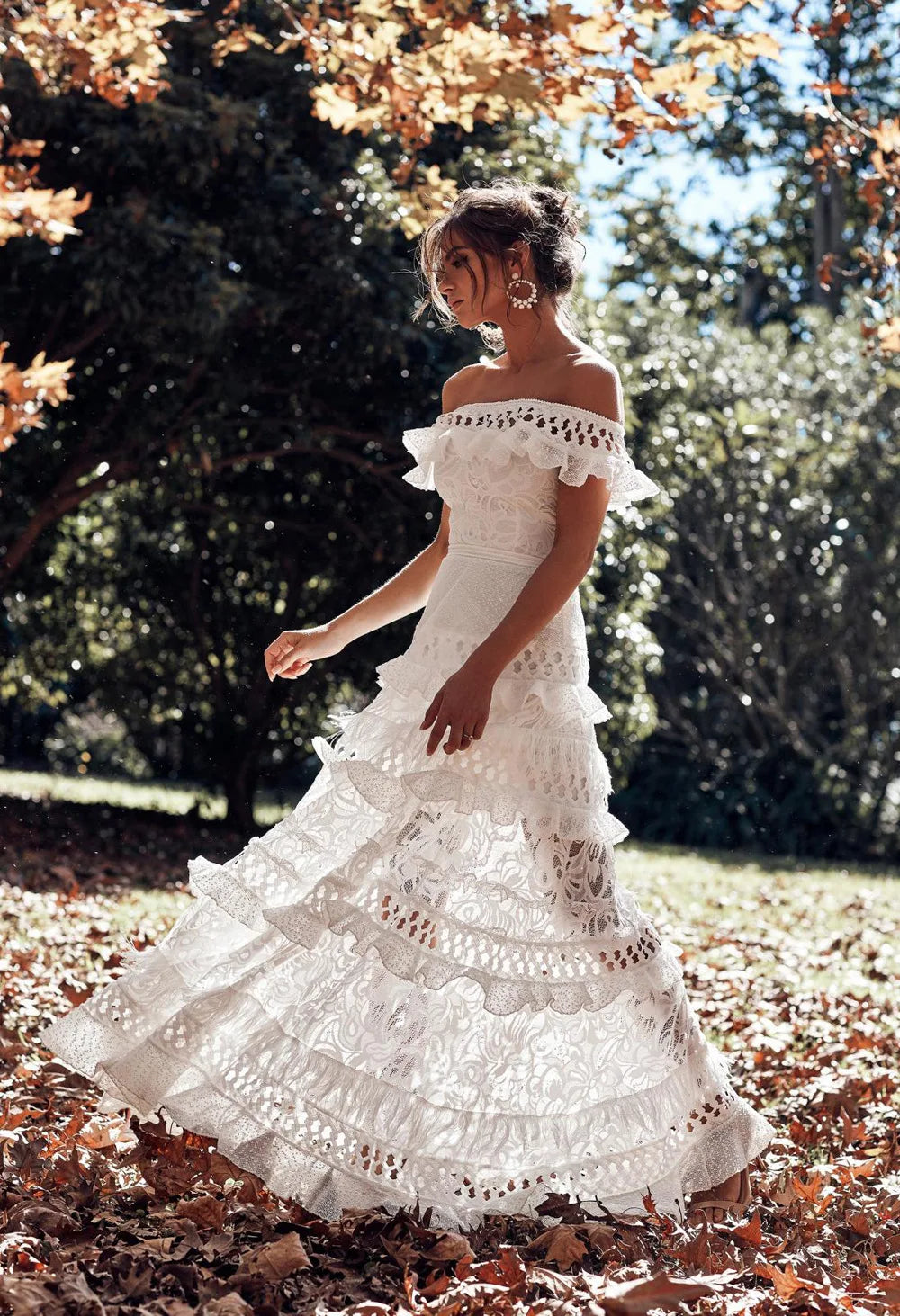Alexa White Open Shoulder Carnival Dress - Villa Vibes Australia