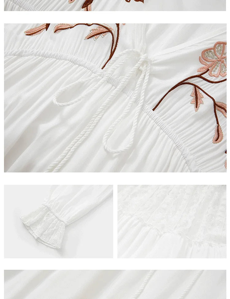 Shannon White Embroidered Dress