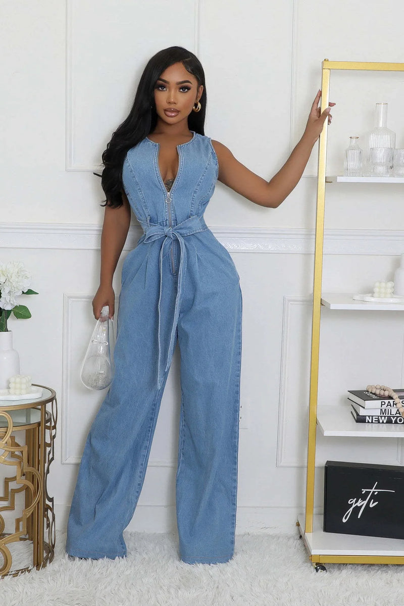 Karina Sleeveless Denim Romper