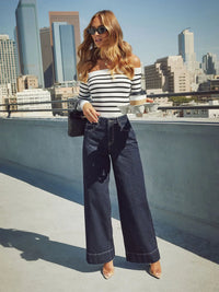 McKenzie High-Rise Wide Leg Jeans.
