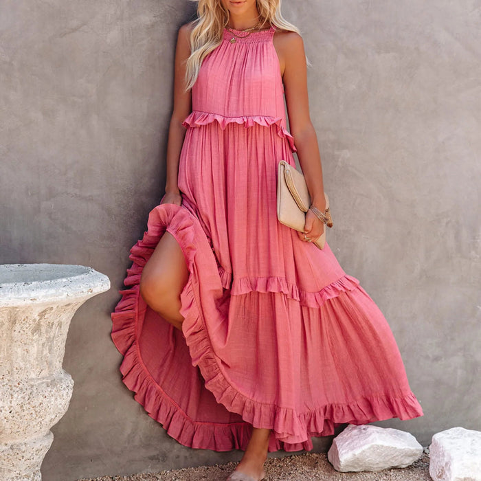 Isabelle Pink Ruffled Dress
