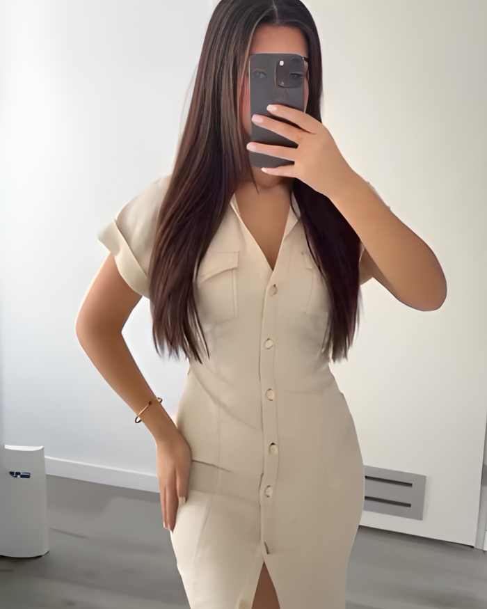 NEW Sadira Beige Denim Dress