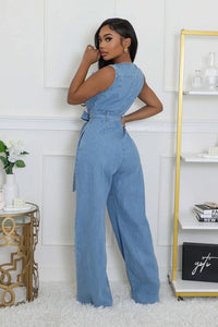 Karina Sleeveless Denim Romper
