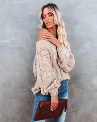 Delta Latte Cable Knit Sweater