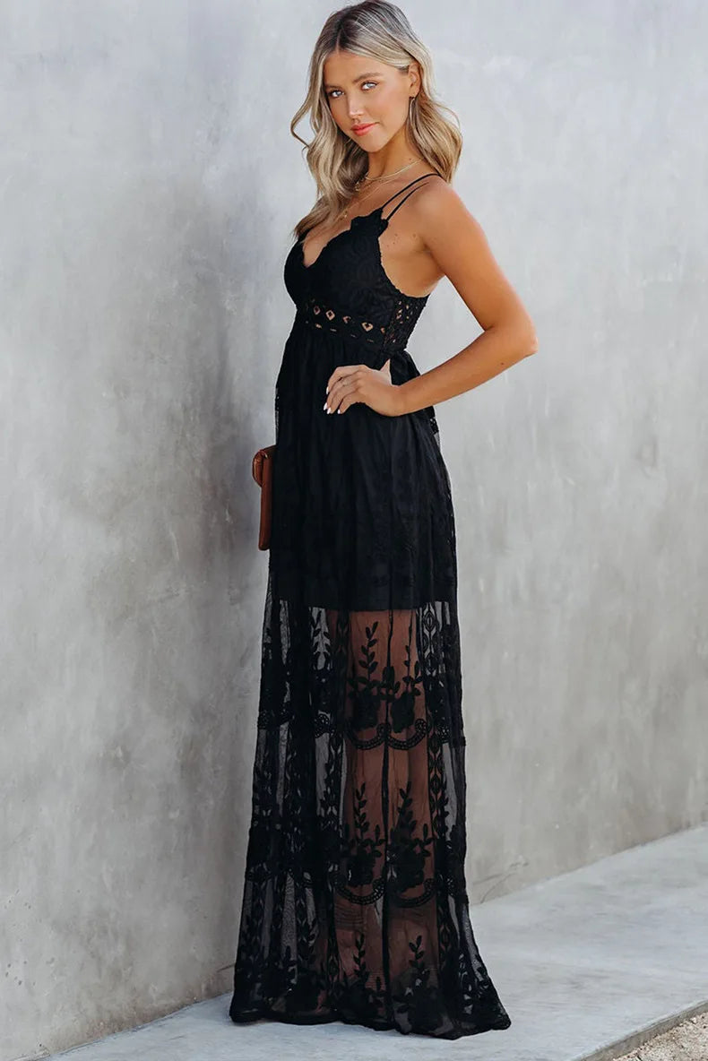 Abby Black Lace Maxi