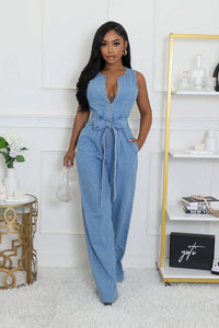 Karina Sleeveless Denim Romper