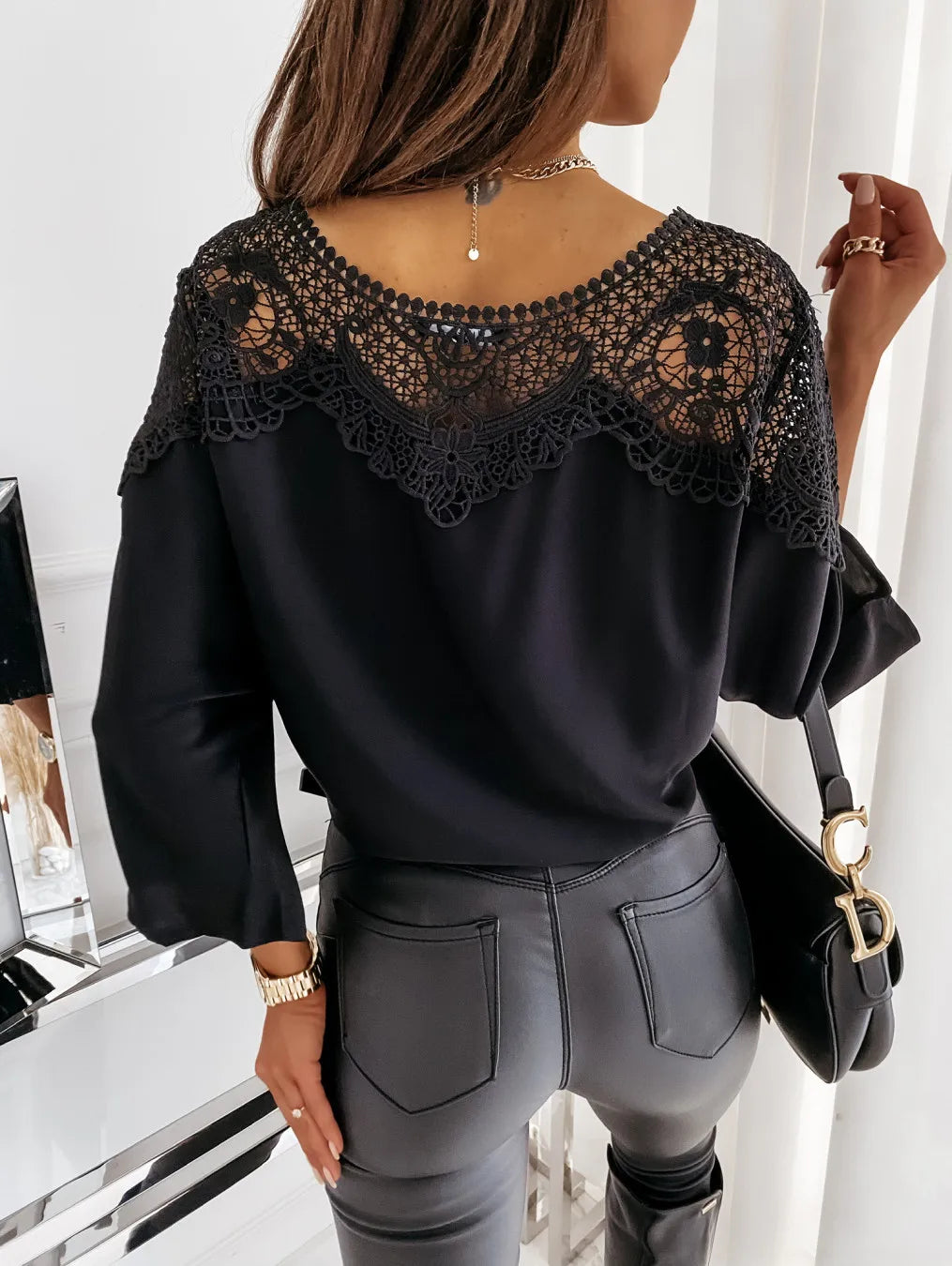St Barts Black Lace Top