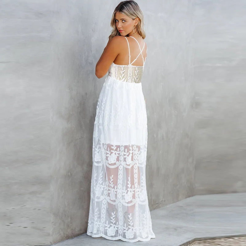 Abby White Lace Maxi