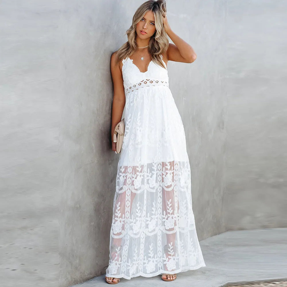 Abby White Lace Maxi