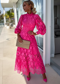 Jasmine Pink Lace Dress