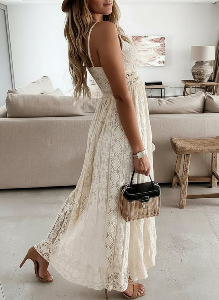 Shiloh Cream Lace Tassel Dress - Villa Vibes Australia