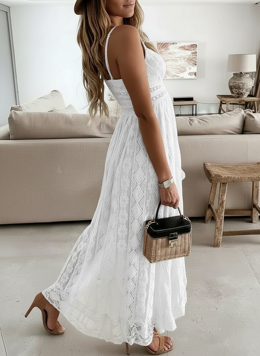 Shiloh White Lace Tassel Dress