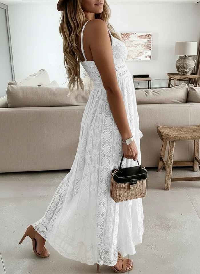 Shiloh White Lace Tassel Dress