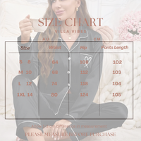 Villa Vibes Sweet Dreams Black Size Chart