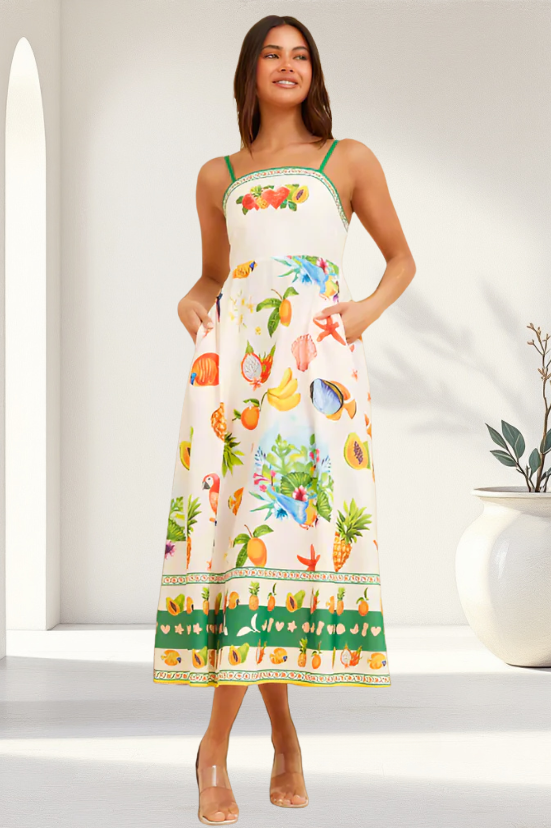 NEW Tahiti Fruit Print Dress