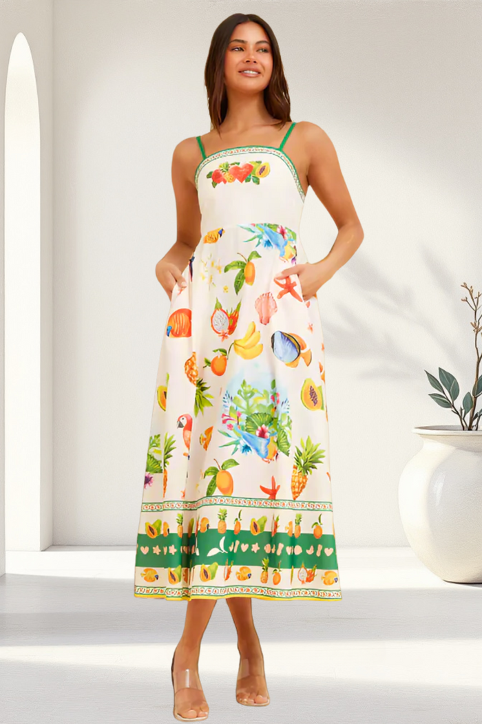 NEW Tahiti Fruit Print Dress