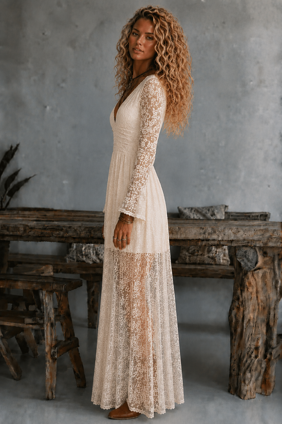 Tessa Cream Lace Dress Cream / L-10
