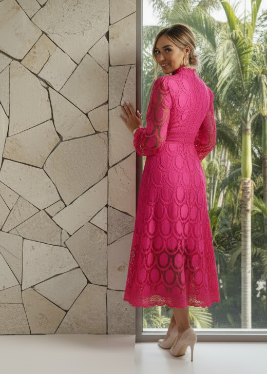 Jasmine Pink Lace Dress
