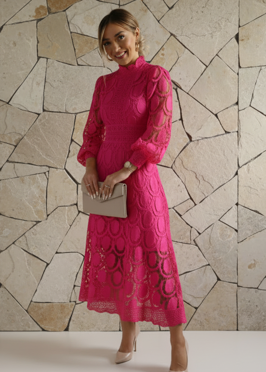 Jasmine Pink Lace Dress