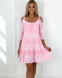 Fallon Pink Lace Dress
