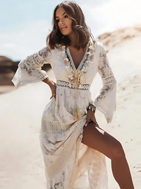 Mendez Cream Maxi Dress - Villa Vibes Australia