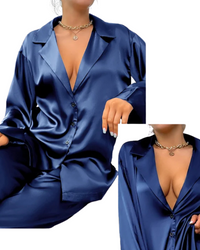 Villa Vibes Cloud_Nine_Navy_Silky_2pc_PJ_Set