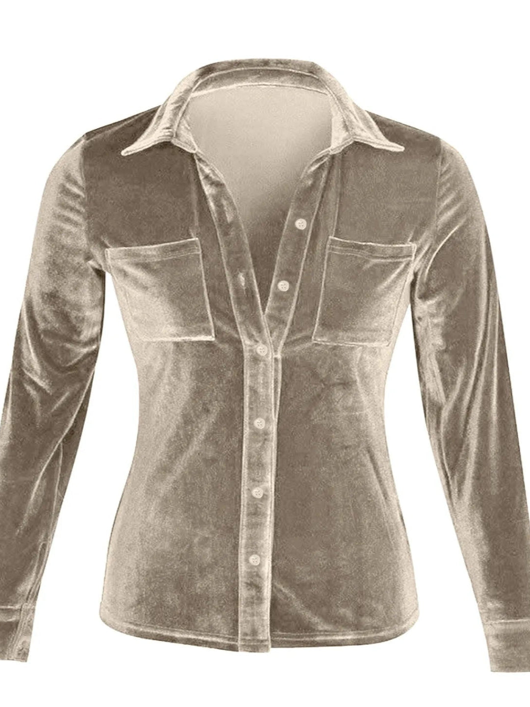 Villa Vibes Morgan beige velevet shirt