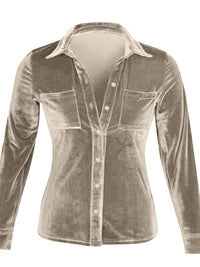 Villa Vibes Morgan beige velevet shirt