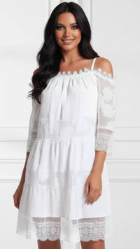 Fallon White Lace Dress