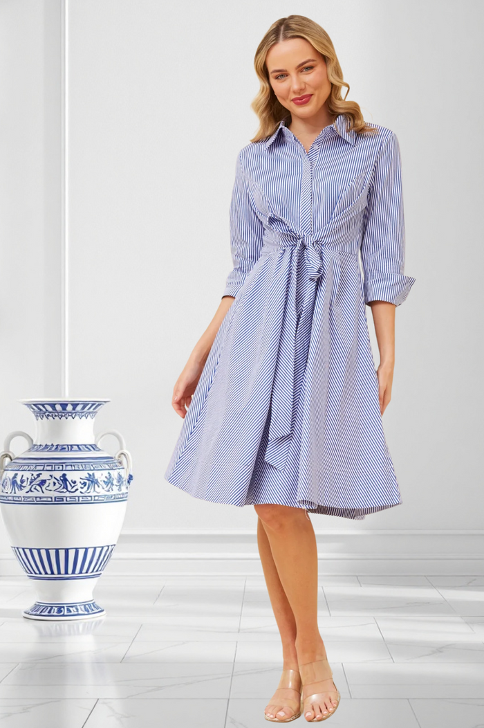 NEW Zanzibah Striped Shirt Dress