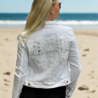 SALE Skylar White Denim Jacket - Villa Vibes Australia