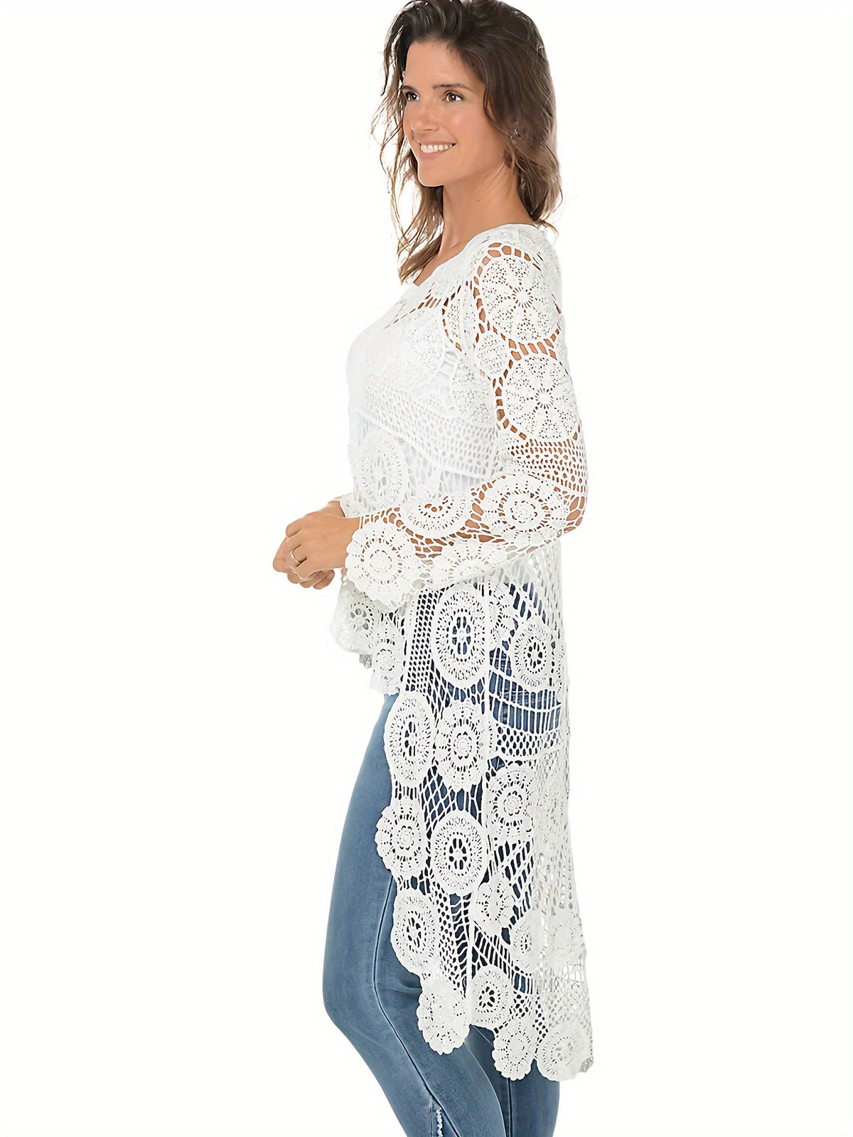 Kehlani White Crochet Cover-Up