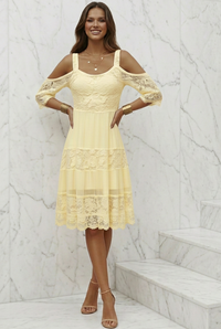 Elle Lemon Lace Dress