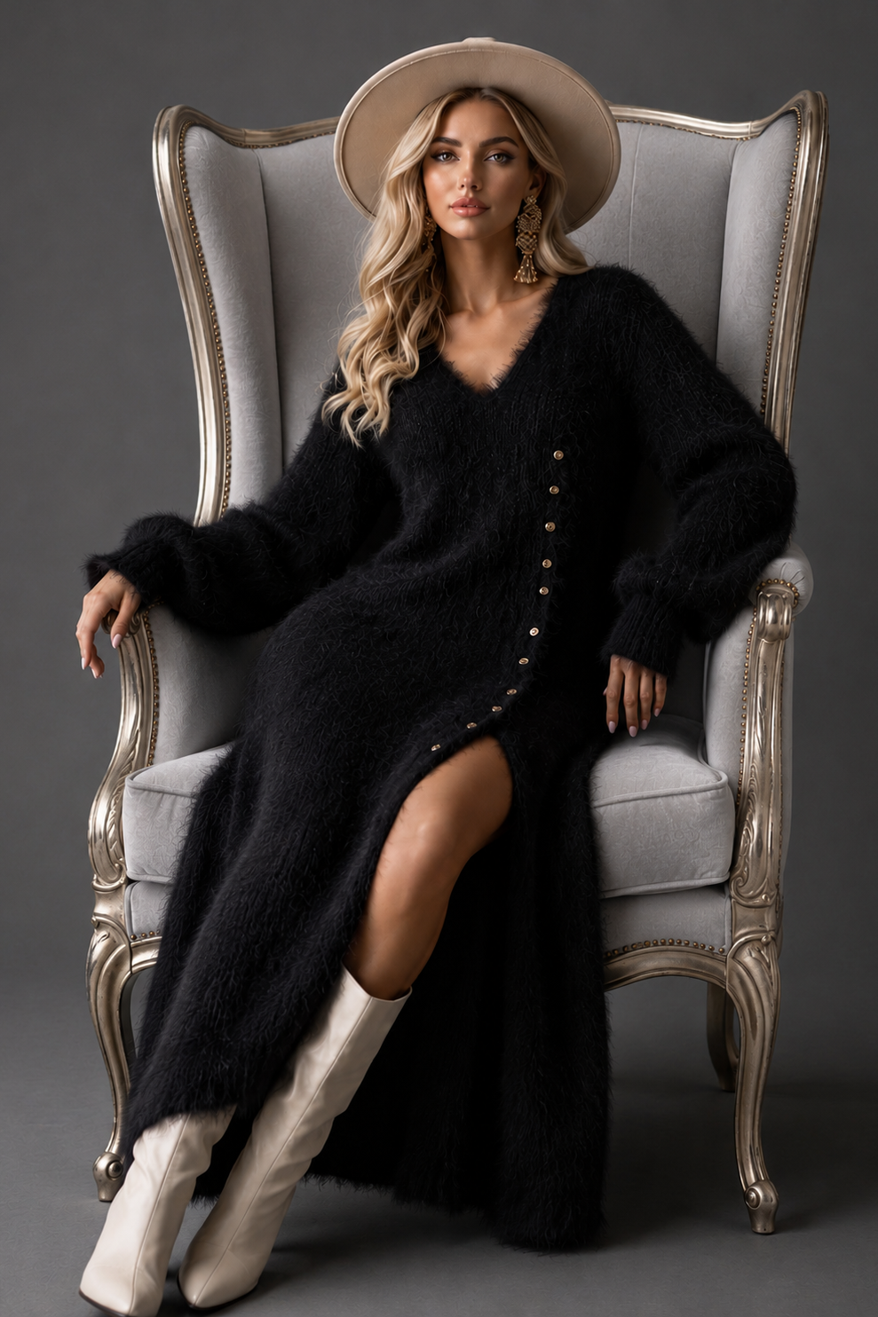 Taylor Black Plush Dress