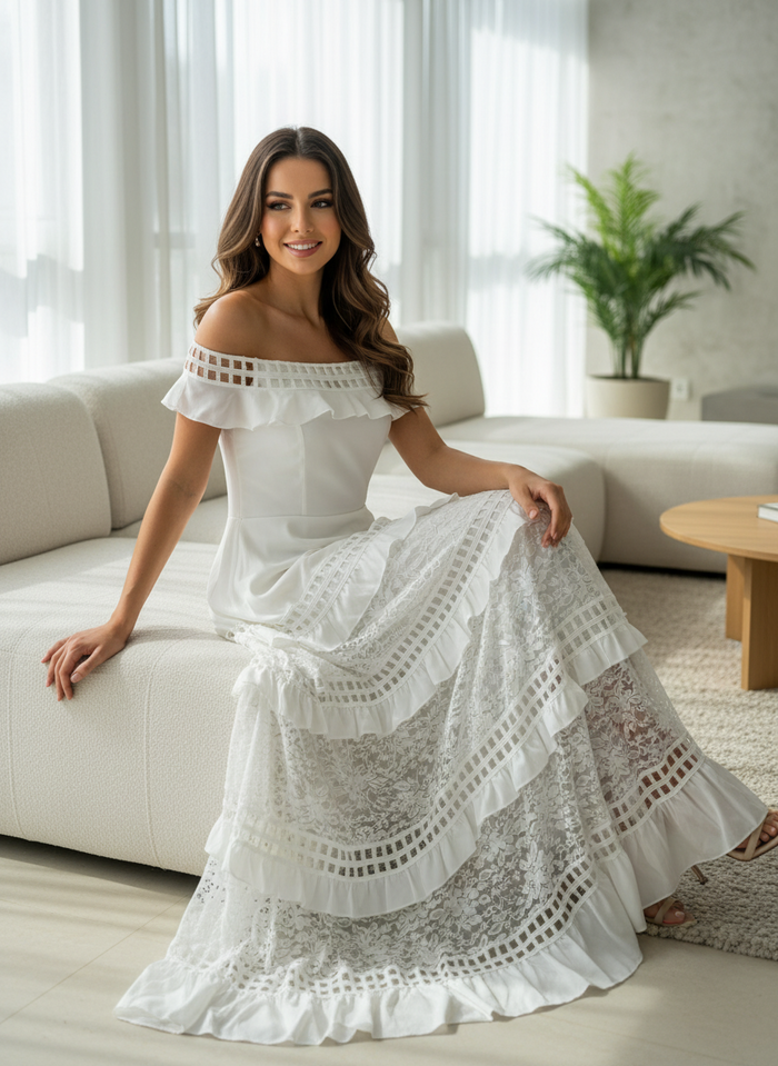 Alexa White Carnival Dress