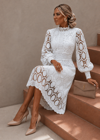 Jasmine White Romance Lace Dress.