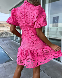 Farrah Pink Lace Dress