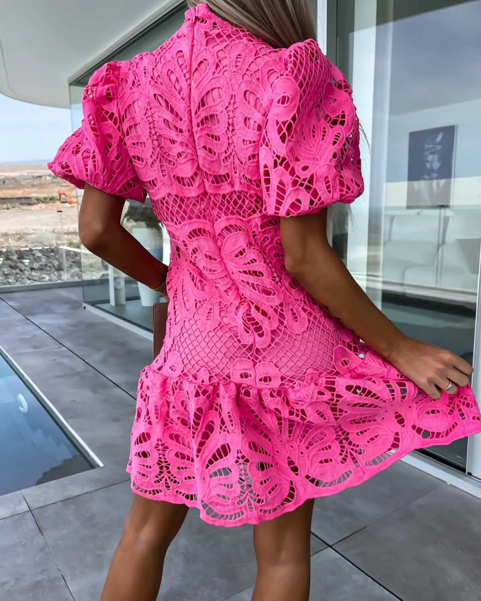 Farrah Pink Lace Dress