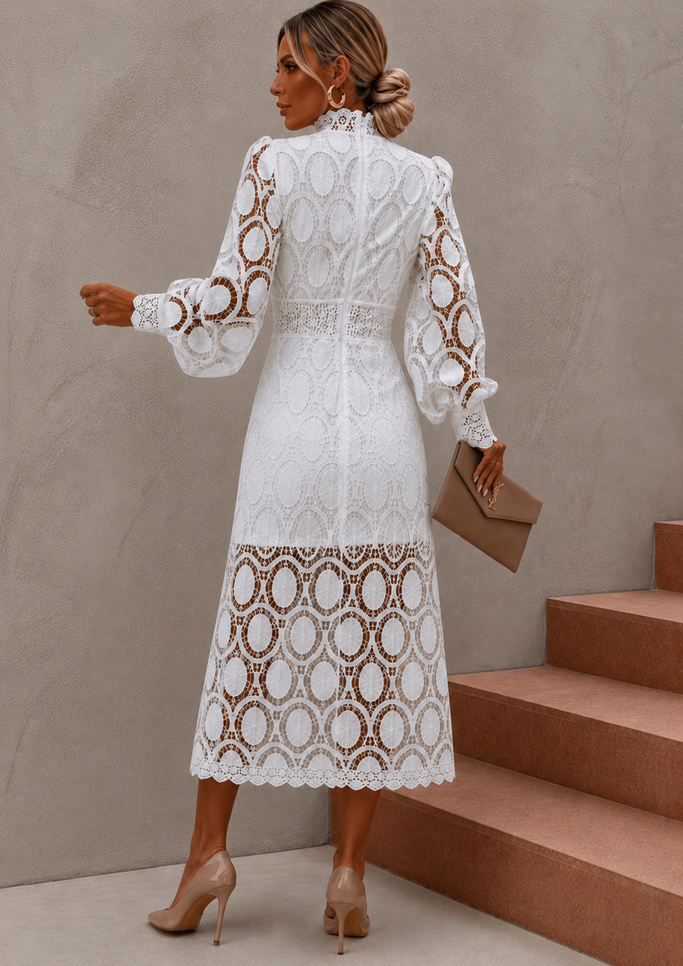 Jasmine White Romance Lace Dress.