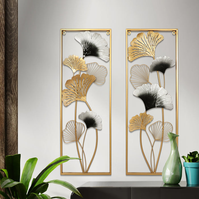 Metal Wall Art  Fan Leaf Tree Of Life Pair