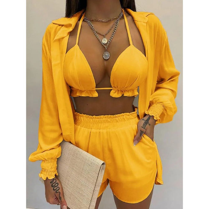 Cyrus Yellow 3PCS Short Set S-3XL