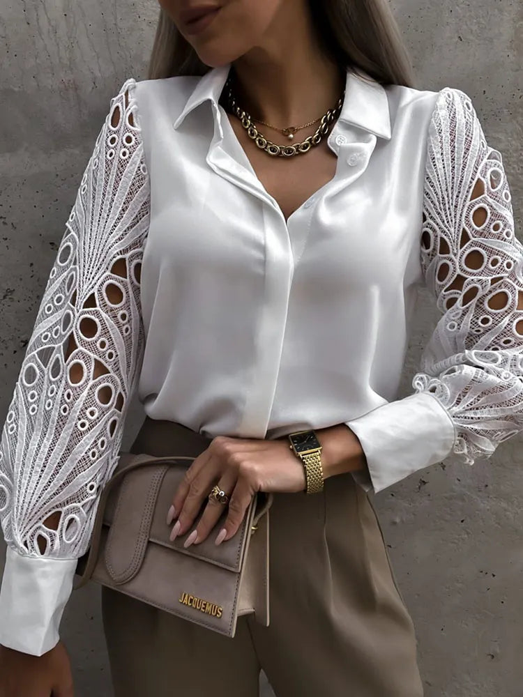 Jolie White Lace Shirt