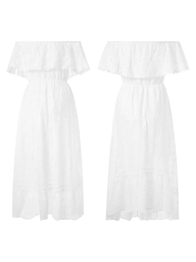 Lily White Short Long Lace Dress