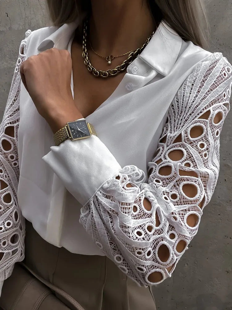Jolie White Lace Shirt